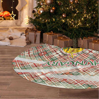 Hungary Christmas Tree Skirt with Red Green Plaid Pattern Crown and Double Cross Motif - Wonder Print Shop