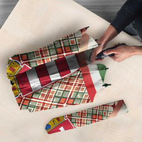 Hungary Christmas Umbrella with Red Green Plaid Pattern Crown and Double Cross Motif - Wonder Print Shop