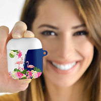 Turks and Caicos Islands AirPods Case with Flamingos Floral Pattern and National Crest Design - Wonder Print Shop