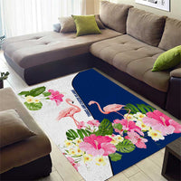 Turks and Caicos Islands Area Rug with Flamingos Floral Pattern and National Crest Design - Wonder Print Shop