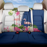 Turks and Caicos Islands Back Car Seat Cover with Flamingos Floral Pattern and National Crest Design - Wonder Print Shop
