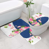 Turks and Caicos Islands Bathroom Set with Flamingos Floral Pattern and National Crest Design - Wonder Print Shop