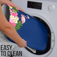 Turks and Caicos Islands Bathroom Set with Flamingos Floral Pattern and National Crest Design - Wonder Print Shop