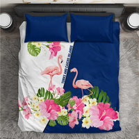 Turks and Caicos Islands Bedding Set with Flamingos Floral Pattern and National Crest Design - Wonder Print Shop