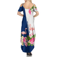 Turks and Caicos Islands Family Matching Summer Maxi Dress and Hawaiian Shirt with Flamingos Floral Pattern and National Crest Design - Wonder Print Shop