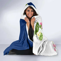 Turks and Caicos Islands Hooded Blanket with Flamingos Floral Pattern and National Crest Design - Wonder Print Shop