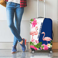 Turks and Caicos Islands Luggage Cover with Flamingos Floral Pattern and National Crest Design - Wonder Print Shop