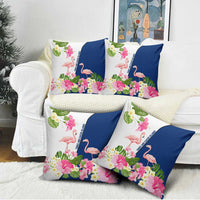 Turks and Caicos Islands Pillow Cover with Flamingos Floral Pattern and National Crest Design - Wonder Print Shop