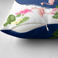 Turks and Caicos Islands Pillow Cover with Flamingos Floral Pattern and National Crest Design - Wonder Print Shop