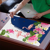Turks and Caicos Islands Puzzle with Flamingos Floral Pattern and National Crest Design - Wonder Print Shop