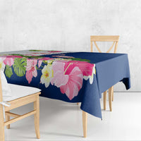 Turks and Caicos Islands Tablecloth with Flamingos Floral Pattern and National Crest Design - Wonder Print Shop