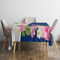 Turks and Caicos Islands Tablecloth with Flamingos Floral Pattern and National Crest Design - Wonder Print Shop