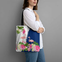 Turks and Caicos Islands Tote Bag with Flamingos Floral Pattern and National Crest Design - Wonder Print Shop