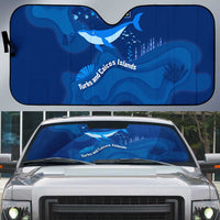 Turks and Caicos Islands Auto Sun Shade with Blue Ocean Whale and Coral Reef Design - Wonder Print Shop