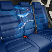 Turks and Caicos Islands Back Car Seat Cover with Blue Ocean Whale and Coral Reef Design - Wonder Print Shop