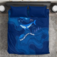 Turks and Caicos Islands Bedding Set with Blue Ocean Whale and Coral Reef Design - Wonder Print Shop
