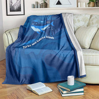 Turks and Caicos Islands Blanket with Blue Ocean Whale and Coral Reef Design - Wonder Print Shop