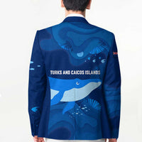 Turks and Caicos Islands Blazer with Blue Ocean Whale and Coral Reef Design - Wonder Print Shop