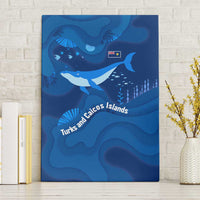 Turks and Caicos Islands Canvas Wall Art with Blue Ocean Whale and Coral Reef Design - Wonder Print Shop