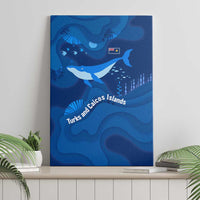 Turks and Caicos Islands Canvas Wall Art with Blue Ocean Whale and Coral Reef Design - Wonder Print Shop
