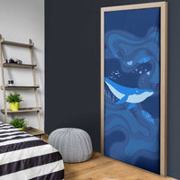 Turks and Caicos Islands Door Cover with Blue Ocean Whale and Coral Reef Design - Wonder Print Shop