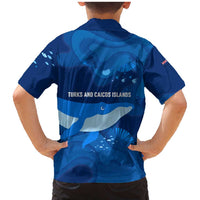 Turks and Caicos Islands Family Matching Mermaid Dress and Hawaiian Shirt with Blue Ocean Whale and Coral Reef Design - Wonder Print Shop