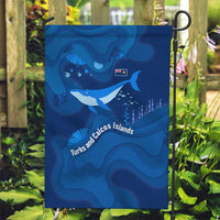 Turks and Caicos Islands Garden Flag with Blue Ocean Whale and Coral Reef Design - Wonder Print Shop