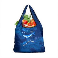 Turks and Caicos Islands Grocery Bag with Blue Ocean Whale and Coral Reef Design - Wonder Print Shop