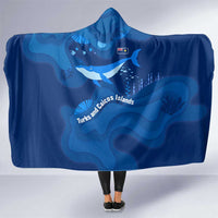 Turks and Caicos Islands Hooded Blanket with Blue Ocean Whale and Coral Reef Design - Wonder Print Shop