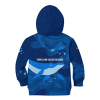 Turks and Caicos Islands Kid Hoodie with Blue Ocean Whale and Coral Reef Design - Wonder Print Shop