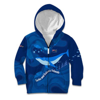 Turks and Caicos Islands Kid Hoodie with Blue Ocean Whale and Coral Reef Design - Wonder Print Shop