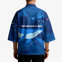 Turks and Caicos Islands Kimono with Blue Ocean Whale and Coral Reef Design - Wonder Print Shop