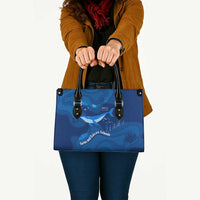 Turks and Caicos Islands Leather Bag with Blue Ocean Whale and Coral Reef Design - Wonder Print Shop