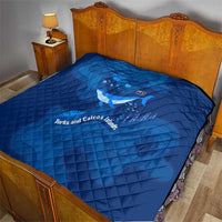Turks and Caicos Islands Quilt with Blue Ocean Whale and Coral Reef Design - Wonder Print Shop