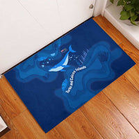 Turks and Caicos Islands Rubber Doormat with Blue Ocean Whale and Coral Reef Design - Wonder Print Shop