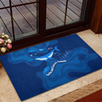Turks and Caicos Islands Rubber Doormat with Blue Ocean Whale and Coral Reef Design - Wonder Print Shop