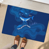 Turks and Caicos Islands Rubber Doormat with Blue Ocean Whale and Coral Reef Design - Wonder Print Shop