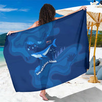 Turks and Caicos Islands Sarong with Blue Ocean Whale and Coral Reef Design - Wonder Print Shop