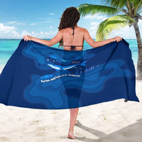 Turks and Caicos Islands Sarong with Blue Ocean Whale and Coral Reef Design - Wonder Print Shop