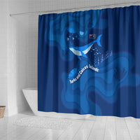 Turks and Caicos Islands Shower Curtain with Blue Ocean Whale and Coral Reef Design - Wonder Print Shop
