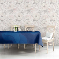 Turks and Caicos Islands Tablecloth with Blue Ocean Whale and Coral Reef Design - Wonder Print Shop