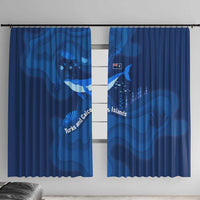 Turks and Caicos Islands Window Curtain with Blue Ocean Whale and Coral Reef Design - Wonder Print Shop