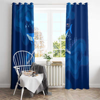 Turks and Caicos Islands Window Curtain with Blue Ocean Whale and Coral Reef Design - Wonder Print Shop