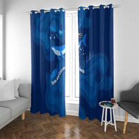 Turks and Caicos Islands Window Curtain with Blue Ocean Whale and Coral Reef Design - Wonder Print Shop