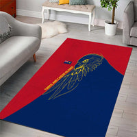 Turks and Caicos Islands Area Rug with Yellow Hawk Outline and Red Blue Crest Design - Wonder Print Shop