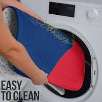 Turks and Caicos Islands Bathroom Set with Yellow Hawk Outline and Red Blue Crest Design - Wonder Print Shop