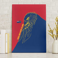 Turks and Caicos Islands Canvas Wall Art with Yellow Hawk Outline and Red Blue Crest Design - Wonder Print Shop
