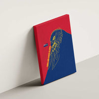 Turks and Caicos Islands Canvas Wall Art with Yellow Hawk Outline and Red Blue Crest Design - Wonder Print Shop