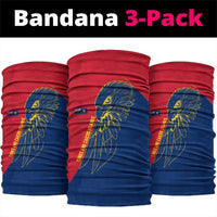 Turks and Caicos Islands Neck Gaiter with Yellow Hawk Outline and Red Blue Crest Design - Wonder Print Shop