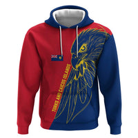 Turks and Caicos Islands Zip Hoodie with Yellow Hawk Outline and Red Blue Crest Design - Wonder Print Shop